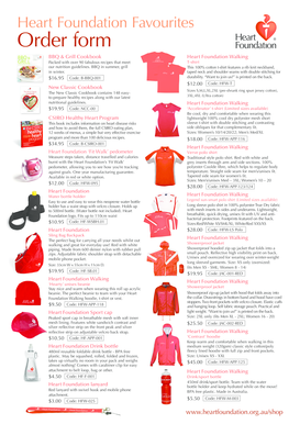 Heart Foundation Favourites Order Form