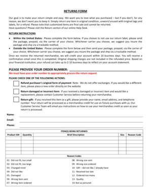 Return Form