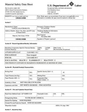 Material Safety Data Sheet