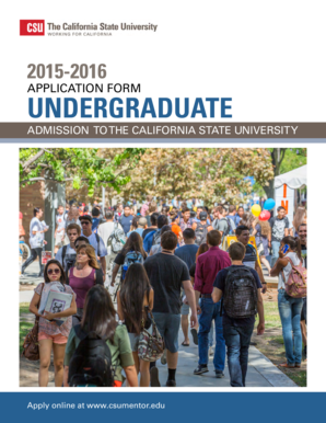 California State University Undergraduate Admission Form