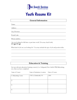 Youth Resume Kit