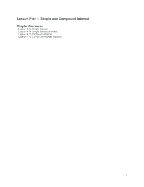 Simple and Compound Interest Lesson Plan