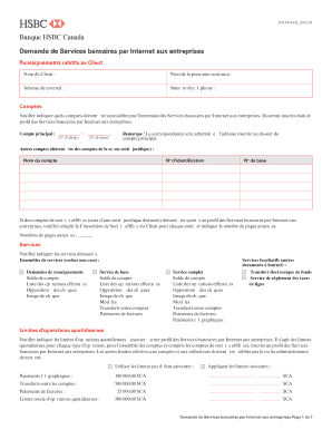 Demande de Services bancaires par Internet aux entreprises