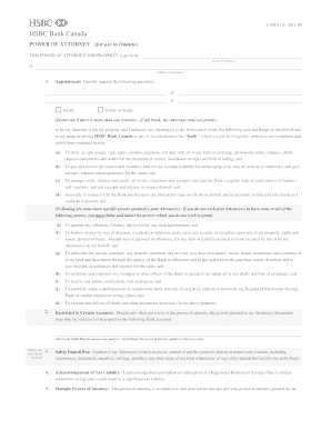 HSBC Bank Canada Power of Attorney