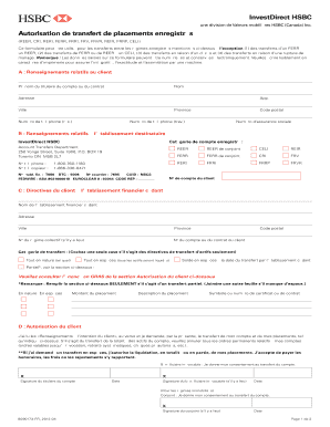 Autorisation de transfert de placements enregistrés