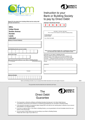 Direct Debit Instruction Form