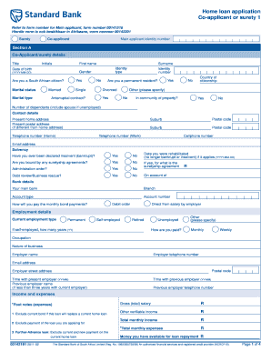 South African Home Loan Application Form