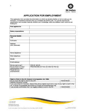 Application for Employment