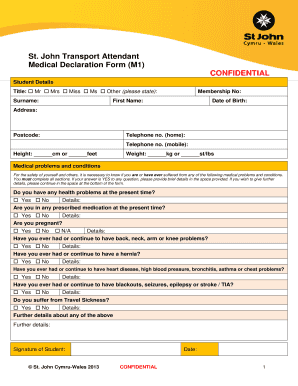 Medical Declaration Form