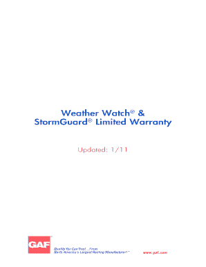 Weather Watch and StormGuard Limited Warranty