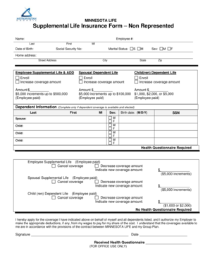 Minnesota Life Supplemental Insurance Form