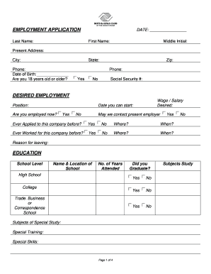 Employment Application Form