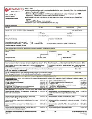 Locum Tenens Physician Application Form