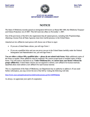 Oklahoma Rental Purchase Lessor License Application