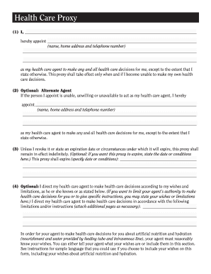 New York Health Care Proxy Form