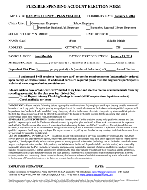 Flexible Spending Account Election Form