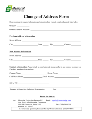 Change of Address Form