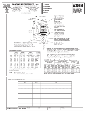 Mason Industries Job Name Form