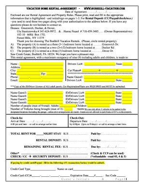 Vacation Home Rental Agreement
