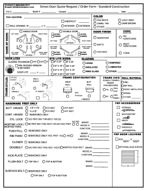 Simon Door Quote Request Form