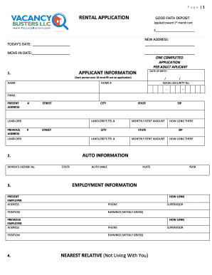 Rental Application Form