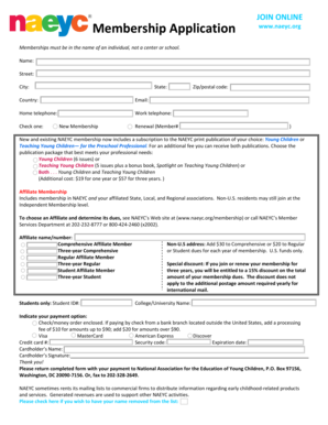 NAEYC Membership Application Form