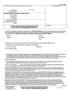 California Child Custody Mediator Appointment Order