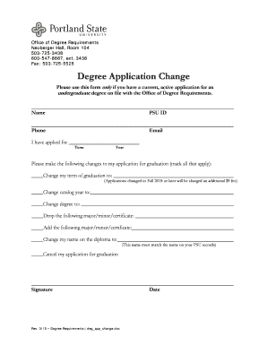 Degree Application Change Form