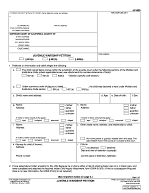 Juvenile Wardship Petition
