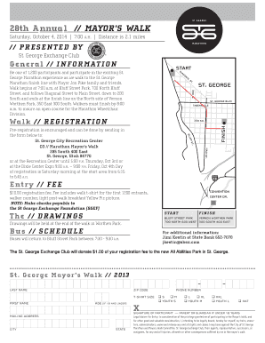 2014 Mayor's Walk Registration Form
