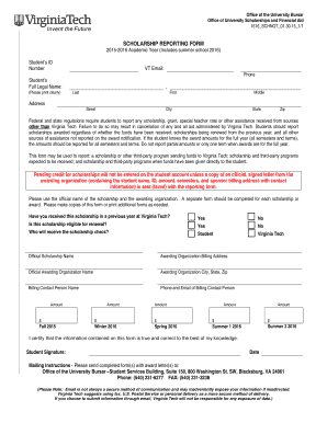 Scholarship Reporting Form