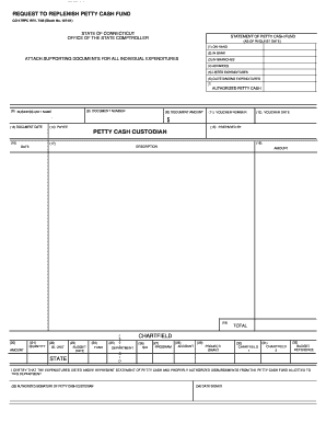 Petty Cash Replenishment Request Form