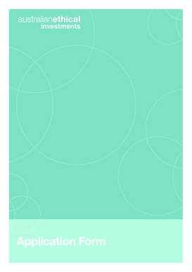 Australian Ethical Managed Funds Application Form