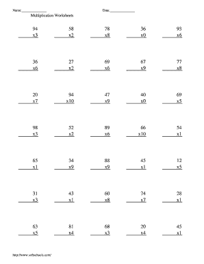 Multiplication Worksheets