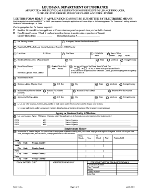 Louisiana Insurance Producer License Application