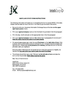 Maryland MVR Access Form