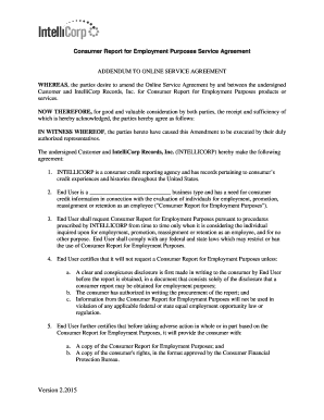 Consumer Report for Employment Purposes Service Agreement