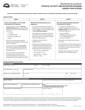 Prescription for Health Subsidy Application