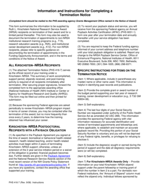 Termination Notice for Ruth L. Kirschstein National Research Service Award