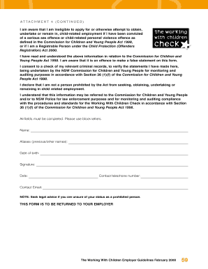 Prohibited Employment Declaration Form