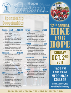 Hike for Hope Information and Sponsorship Form - Lazarus House - lazarushouse