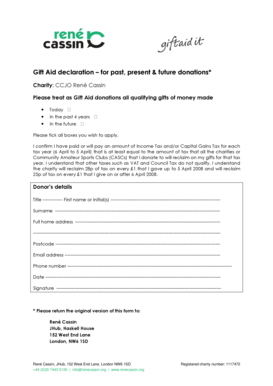 Gift Aid Declaration Form
