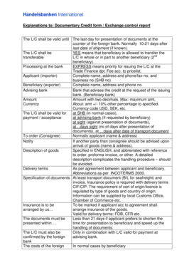 Documentary Credit Form