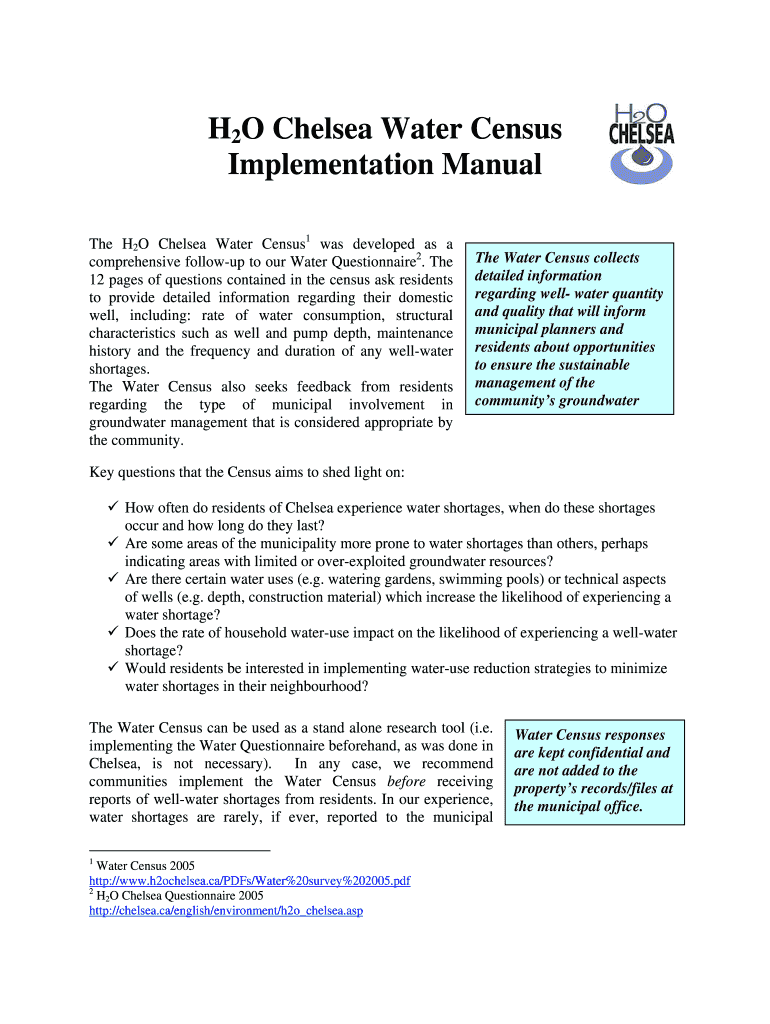 Fillable Online usawaterquality Water Census National Water Program