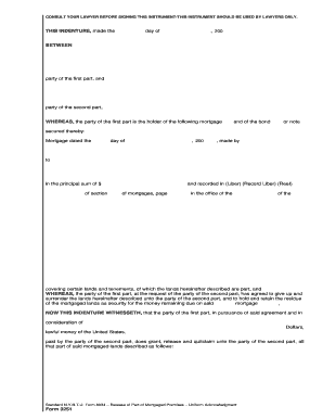 Release of Part of Mortgaged Premises