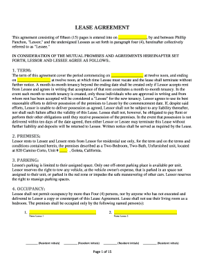 California Residential Lease Agreement