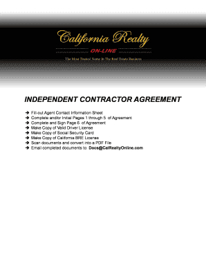 California Independent Contractor Agreement