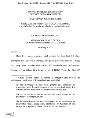 Case 115-cv-10010-RGS Document 20 Filed 020515 Page 1 of 5 - gpo