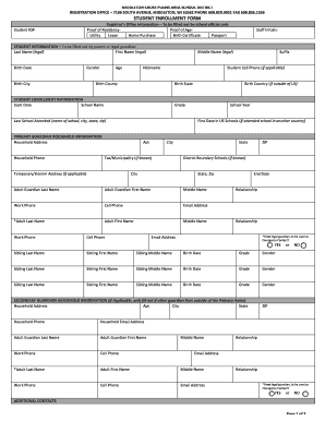 Wisconsin Student Enrollment Form