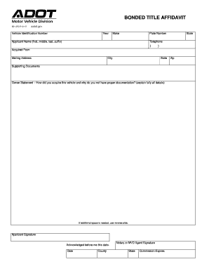 Bonded Title Affidavit